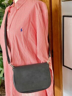 Saddle Club Black Leather Equestrian Pack Belt Mini Bag, Shoulder belt Strap